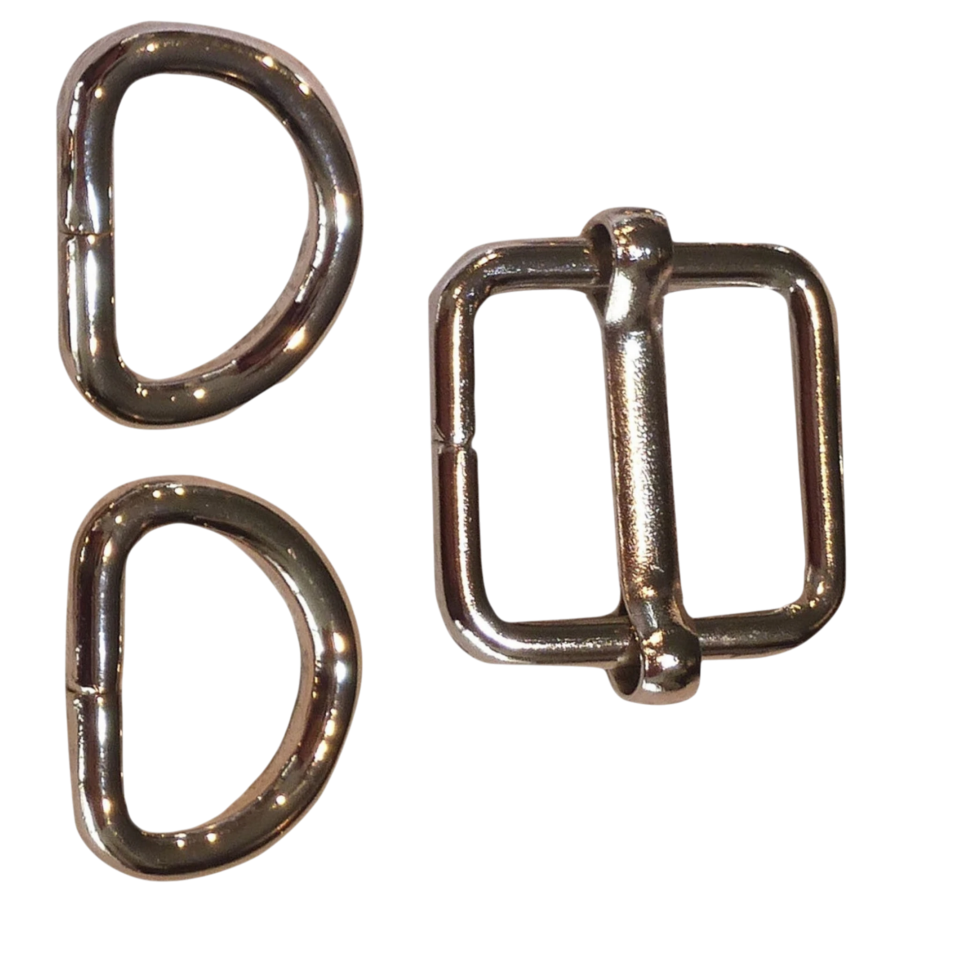 SKD - 16 mm Slide Buckle with 2 D-Rings, NICKEL for bag making and sewing projects