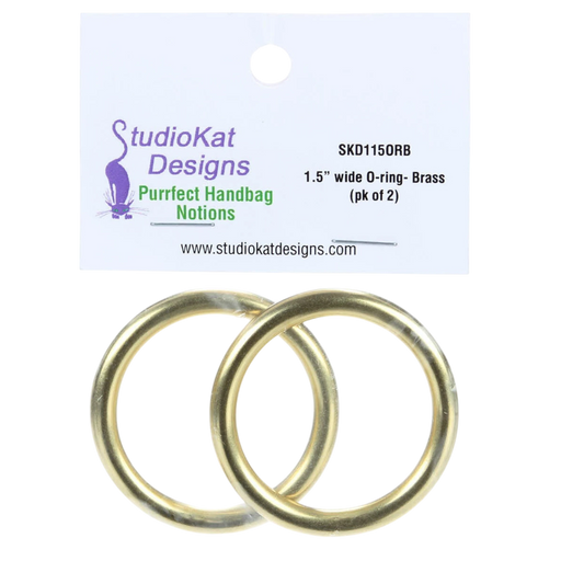SKD - 38 mm wide O-Rings, Gold, for bag making and sewing projects