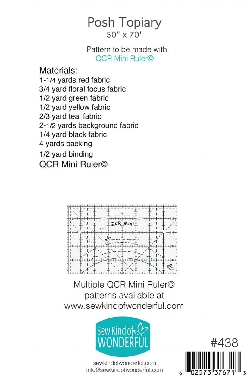 Posh Topiary Quilt Pattern by Sew Kind of Wonderful , quilting and craft projects