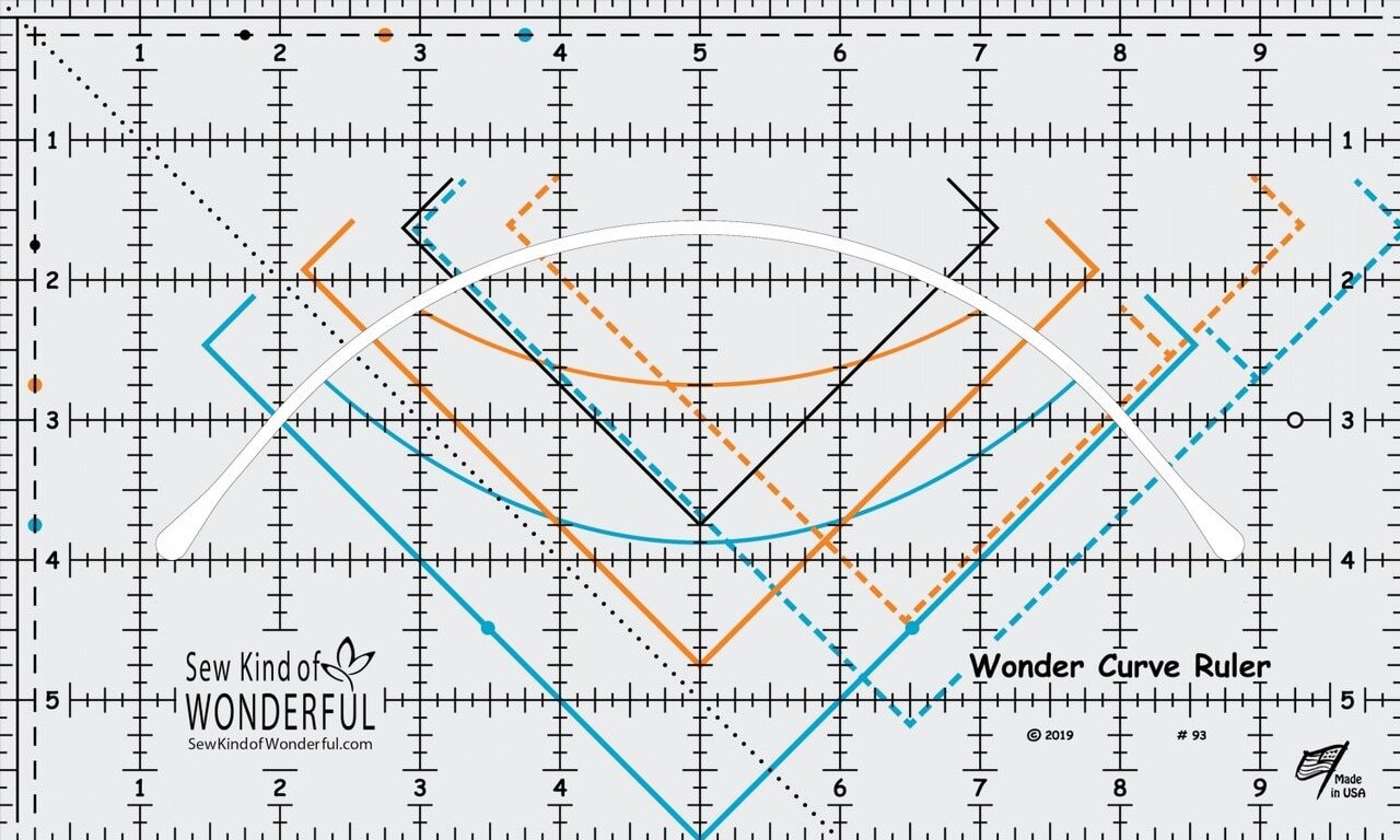 Wonder Curve Ruler from Sew Kind of Wonderful for precise cutting, marking and patchwork