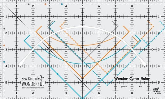 Wonder Curve Ruler from Sew Kind of Wonderful for precise cutting, marking and patchwork