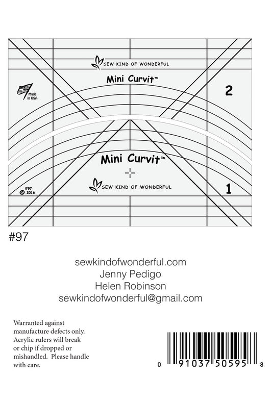 Mini Curvit Ruler for LONGARM Quilting for precise cutting, marking and patchwork