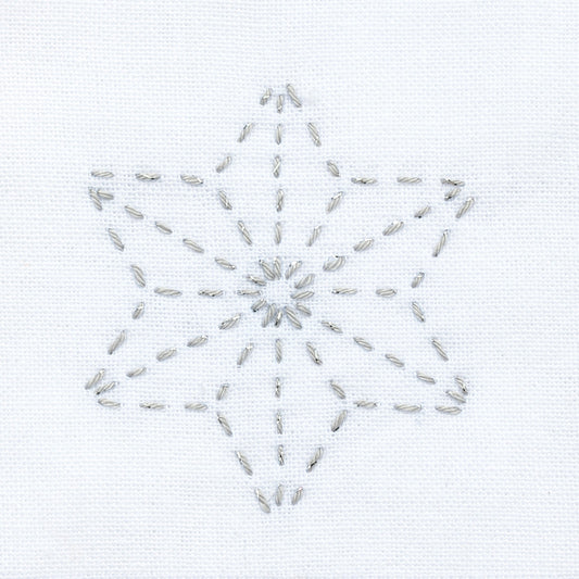 Sashiko Lamè Thread - Light Grey , piecing and stitching