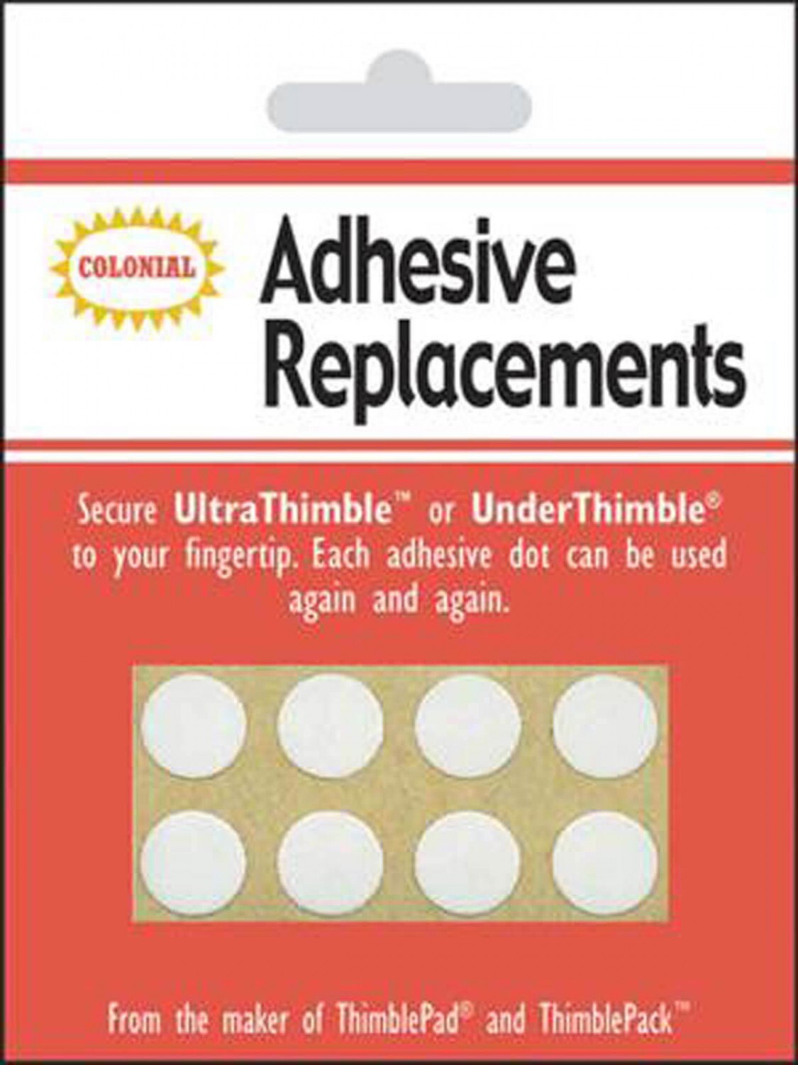 Underthimble Adhesive 8/package Replacements for hand sewing, quilting and needlework