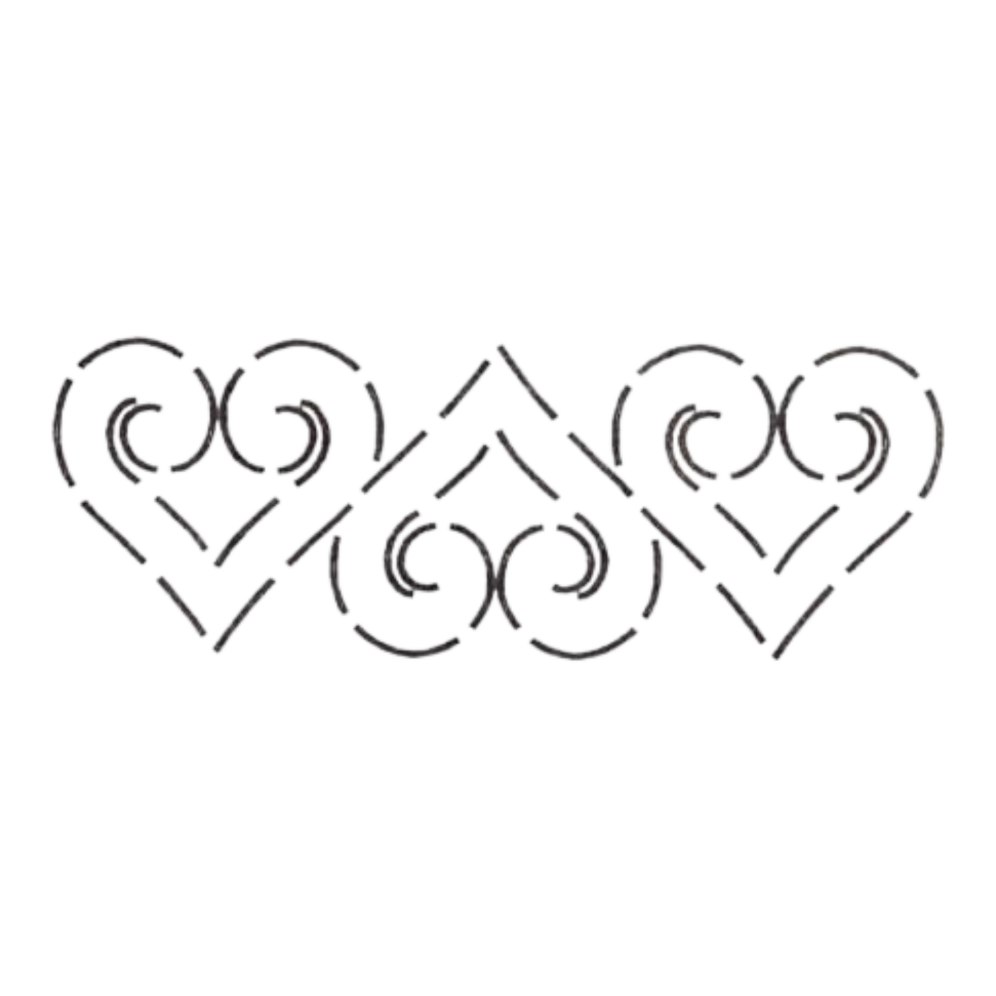 Quilt Stencil Heart Border 127 mm for precise cutting, marking and patchwork