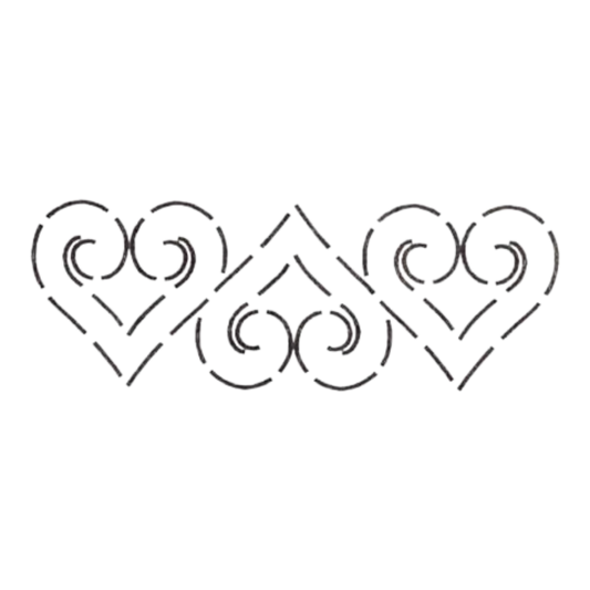 Quilt Stencil Heart Border 127 mm for precise cutting, marking and patchwork