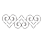 Quilt Stencil Heart Border 127 mm for precise cutting, marking and patchwork