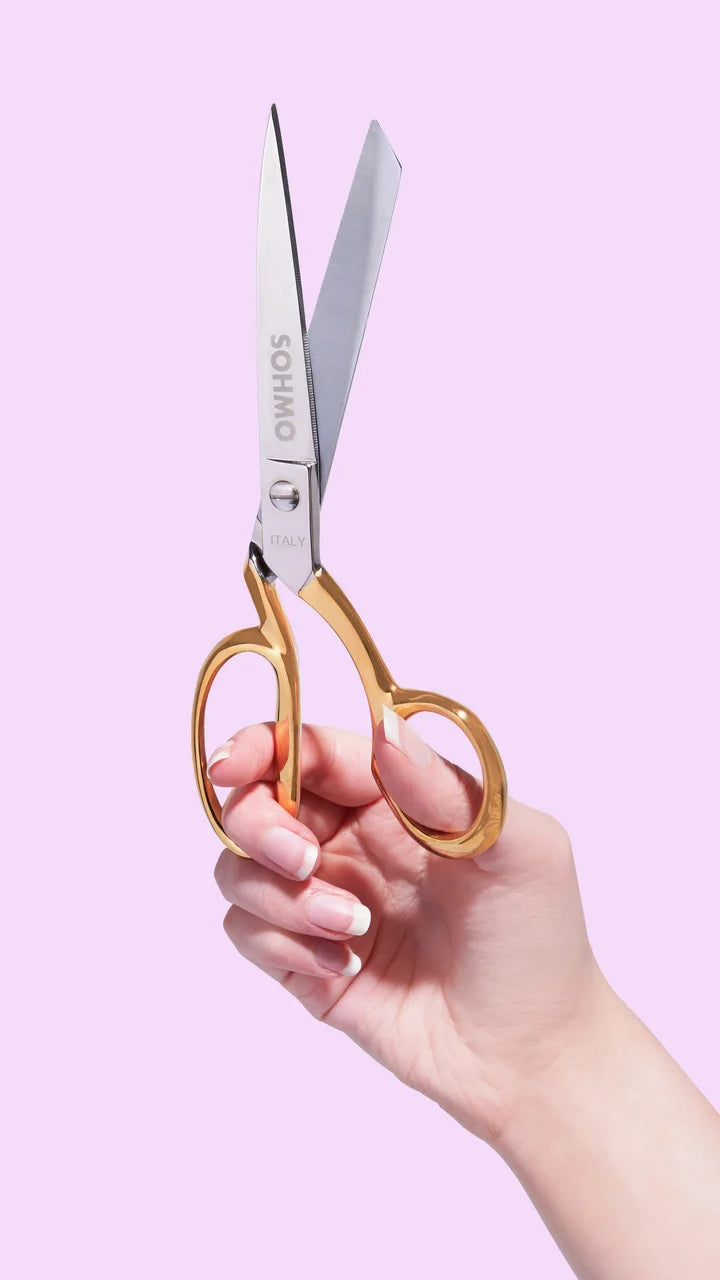 SOHMO Tailoring Shears 8" — Italian Handmade, 24k Gold-Plated, Dual Blade Type