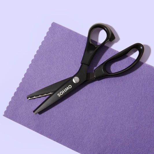 SOHMO Scallop Scissors (10mm) - Bold Decorative Scallop Shears with Lightweight Handles