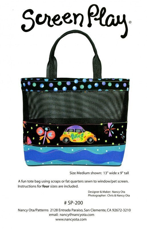 Screen Play 1 Bag Tote Pattern , quilting and craft projects