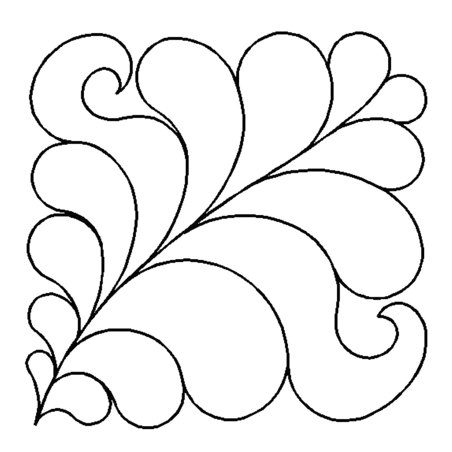 Quilt Stencil Feather Block 127 mm for precise cutting, marking and patchwork