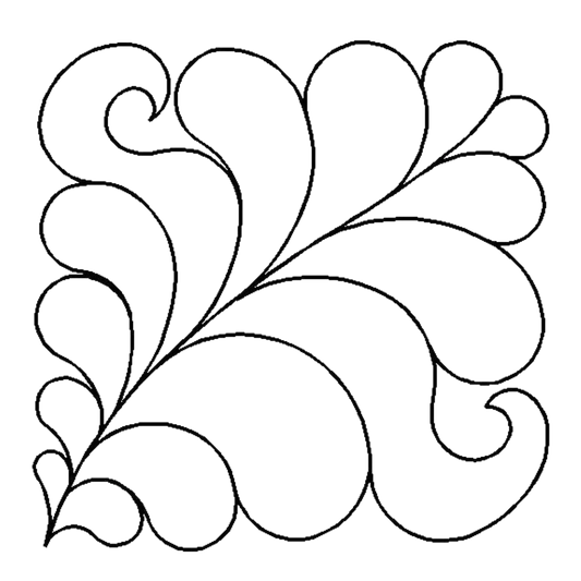 Quilt Stencil Feather Block 127 mm for precise cutting, marking and patchwork
