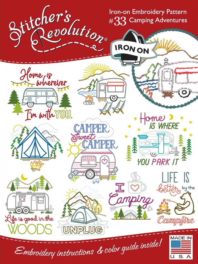 Stitcher's Revolution Transfer Pattern - CAMPING ADVENTURES , quilting and craft projects
