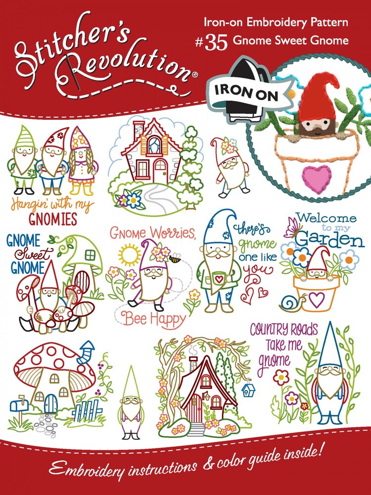 Stitcher's Revolution Transfer Pattern - Gnome Sweet Gnome , quilting and craft projects