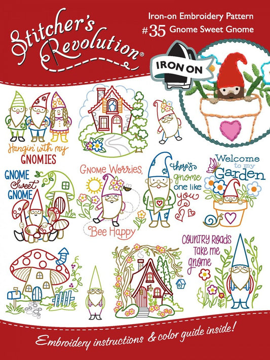 Stitcher's Revolution Transfer Pattern - Gnome Sweet Gnome , quilting and craft projects