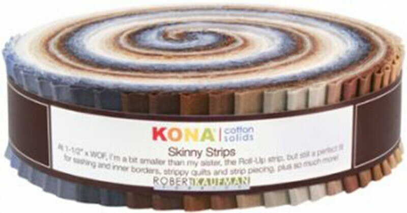 Kona Cotton Solids Skinny Strips Neutral Colorway 1 1/51 mm -41pc for patchwork, quilting and sewing