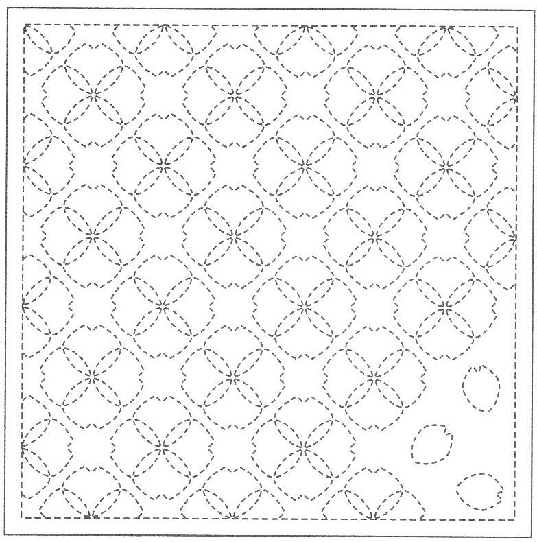 Sashiko Sampler Flowers in a Field - Dusty Pink , piecing and stitching