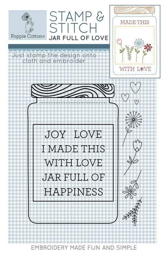 Rubber Stamp and Stitch Jar Full of Love Label sewing and quilting product