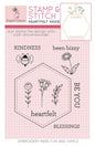 Rubber Stamp and Stitch Heartfelt Hexie Label for patchwork, quilting and sewing