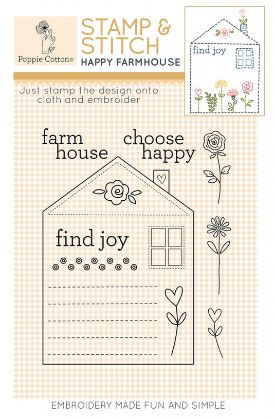 Rubber Stamp and Stitch Happy Farmhouse Label sewing and quilting product