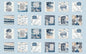 Set Sail - LIGHT BLUE SAILING BLOCKS PANEL for patchwork, quilting and sewing