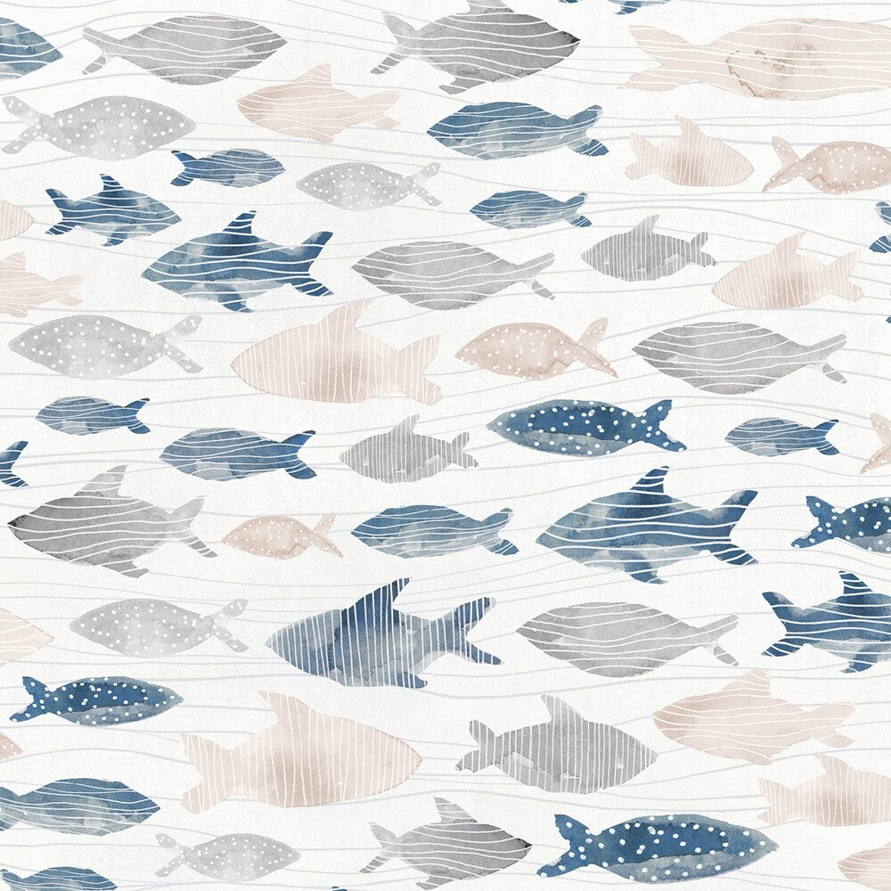 Set Sail - White - Swimming Fish sewing and quilting product