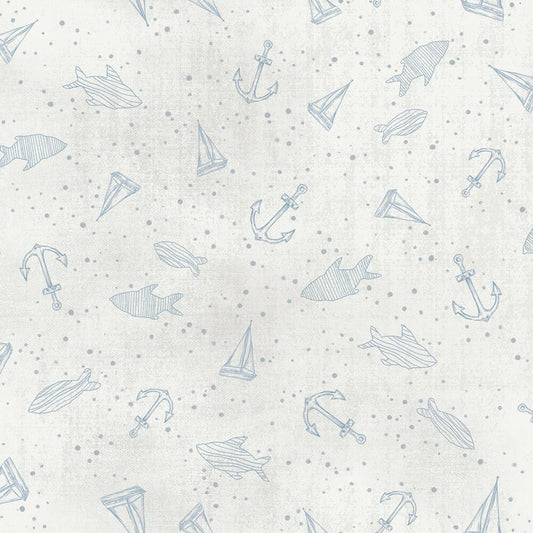 Set Sail - LIGHT SILVER MOTIF LINEWORK TOSS sewing and quilting product