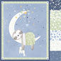 Sleepy Sloth Blue Fat Quarter Bundle 7pcs for patchwork, quilting and sewing