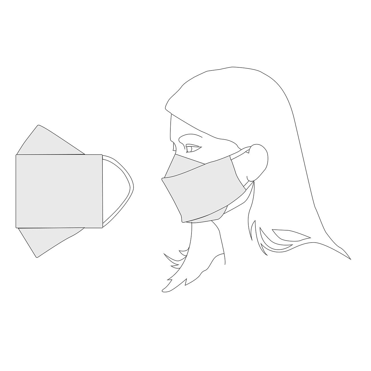 3D Face Masks Template for precise cutting, marking and patchwork