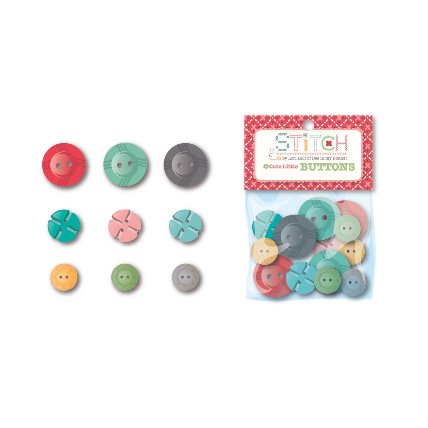 Lori Holt - Stitch Cute Little Buttons for garments, sewing and craft projects