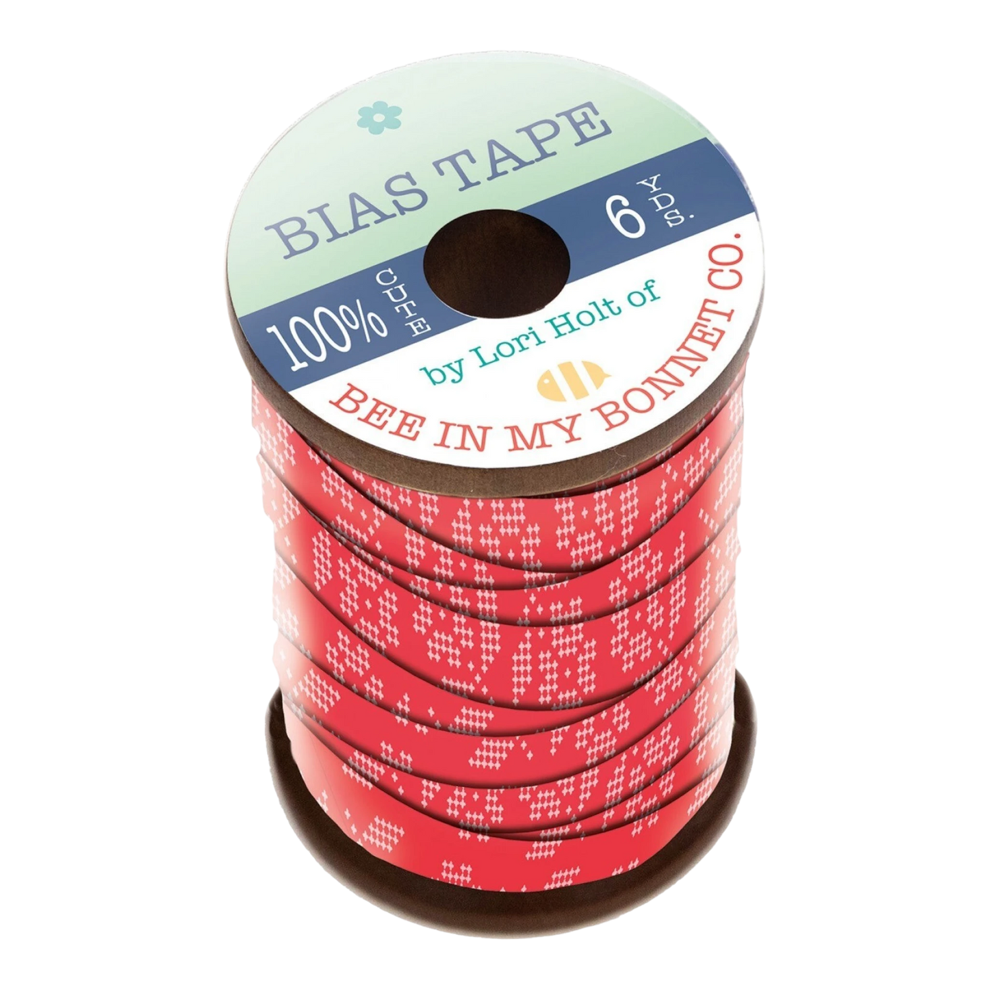 Bias Tape Red Flower Stitch 13 mm , quilting and neat fabric finishing