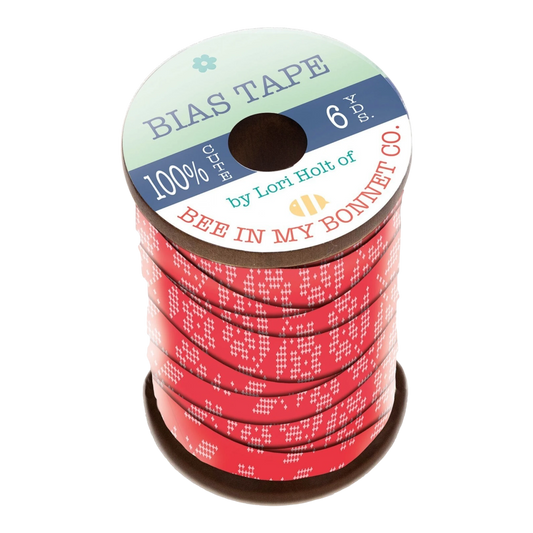 Bias Tape Red Flower Stitch 13 mm , quilting and neat fabric finishing