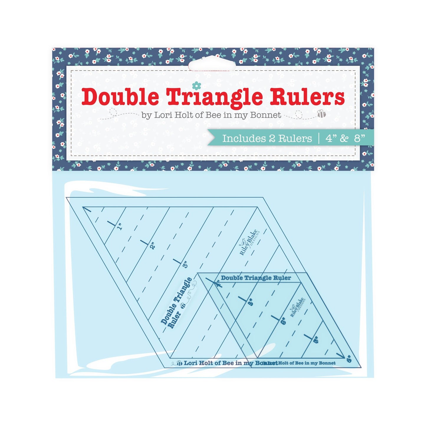 Lori Holt - Double Triangle Ruler - set of 2 for precise cutting, marking and patchwork