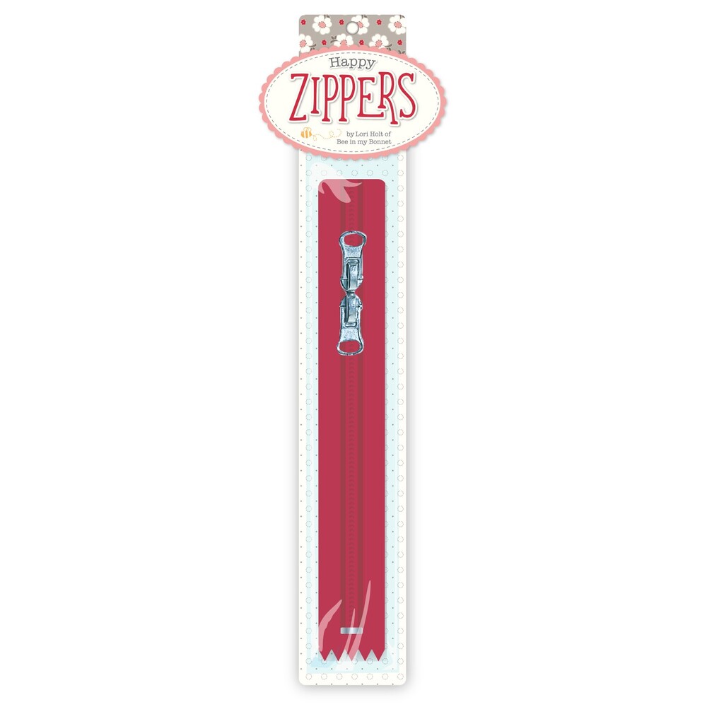 Lori Holt Happy Zippers 406 mm Aqua for bag making and sewing projects