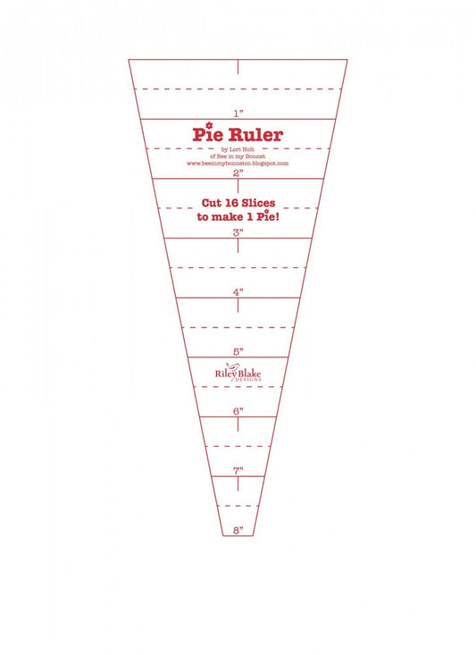 Lori Holt Pie Ruler 22-1/2 Degree Template Ruler for precise cutting, marking and patchwork