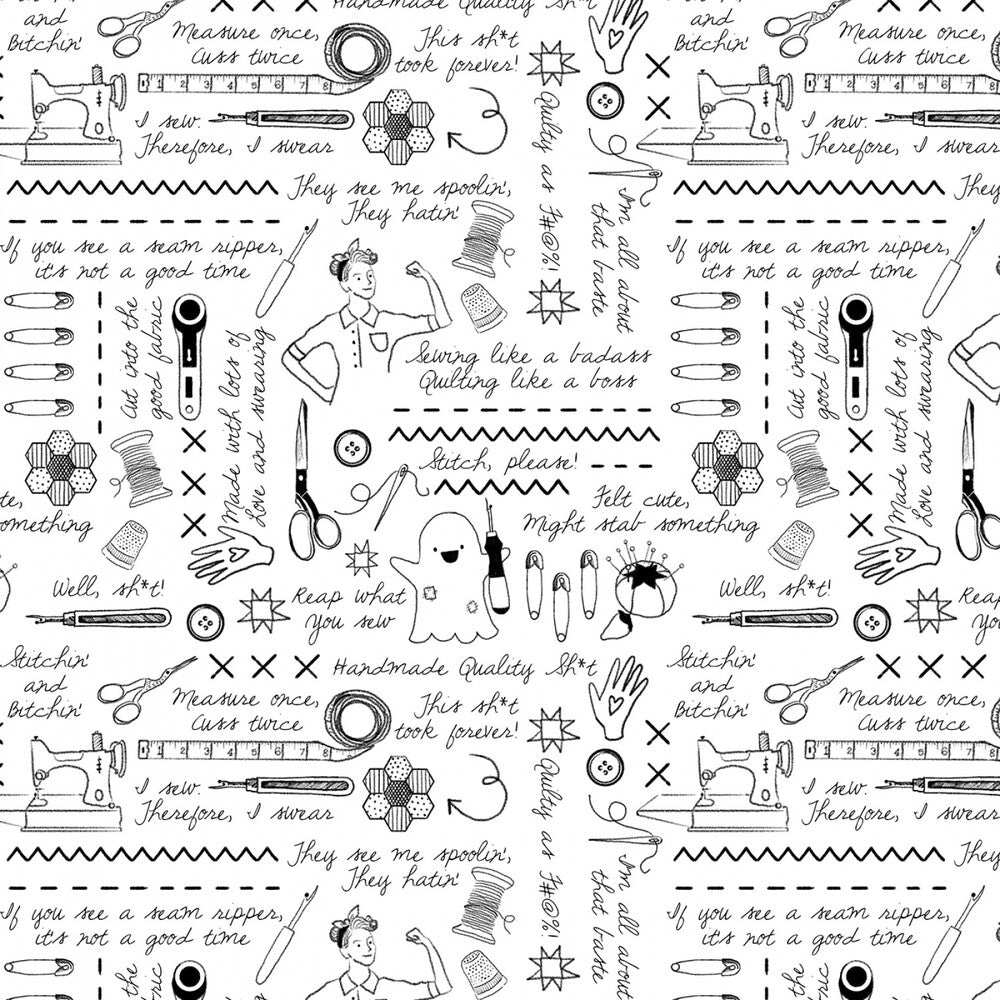 White Sweary Stitching sewing and quilting product