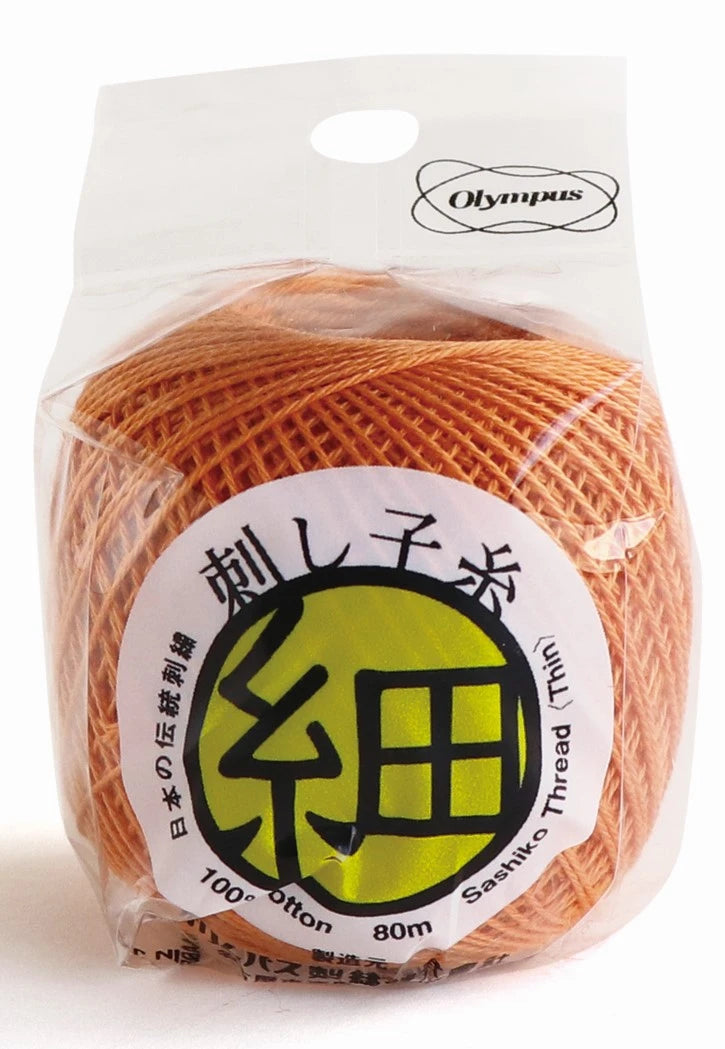 Sashiko Thread Fine Burnt Orange 80m