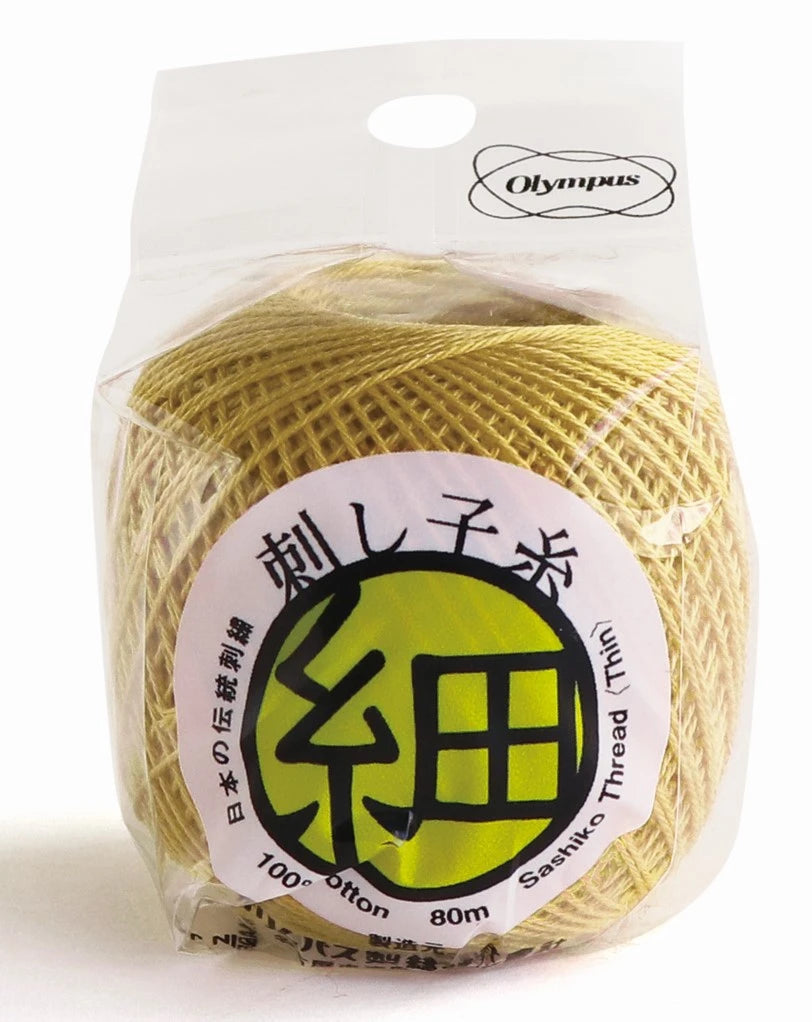 Sashiko Thread Fine Mustard 80m