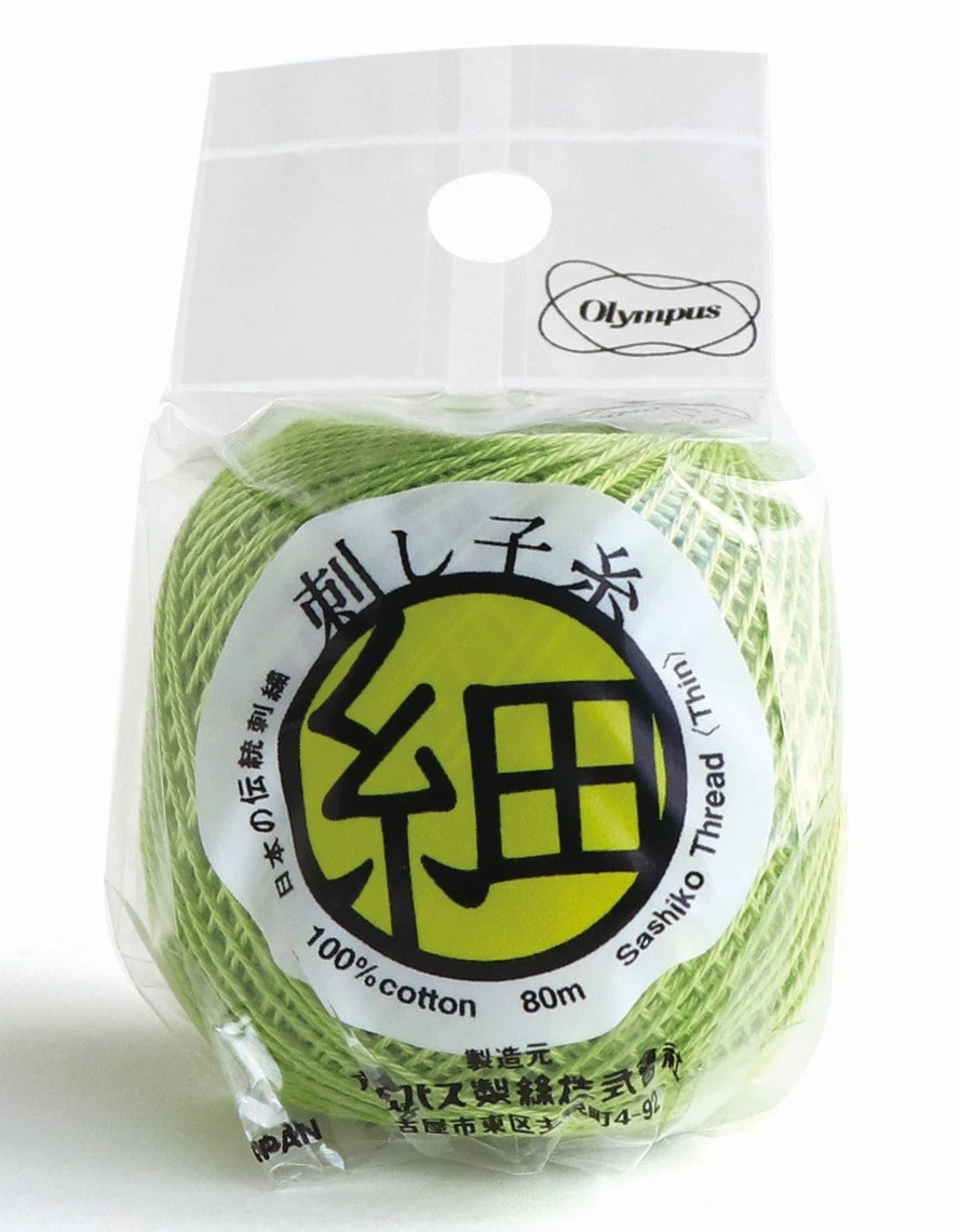 Sashiko Thread Fine Lime Green 80m