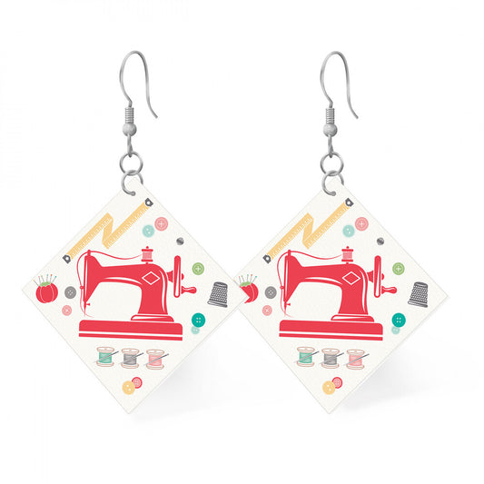 Leather Square Earrings My Happy Place for bag making and sewing projects