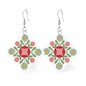 Leather Square Earrings Prairie for bag making and sewing projects