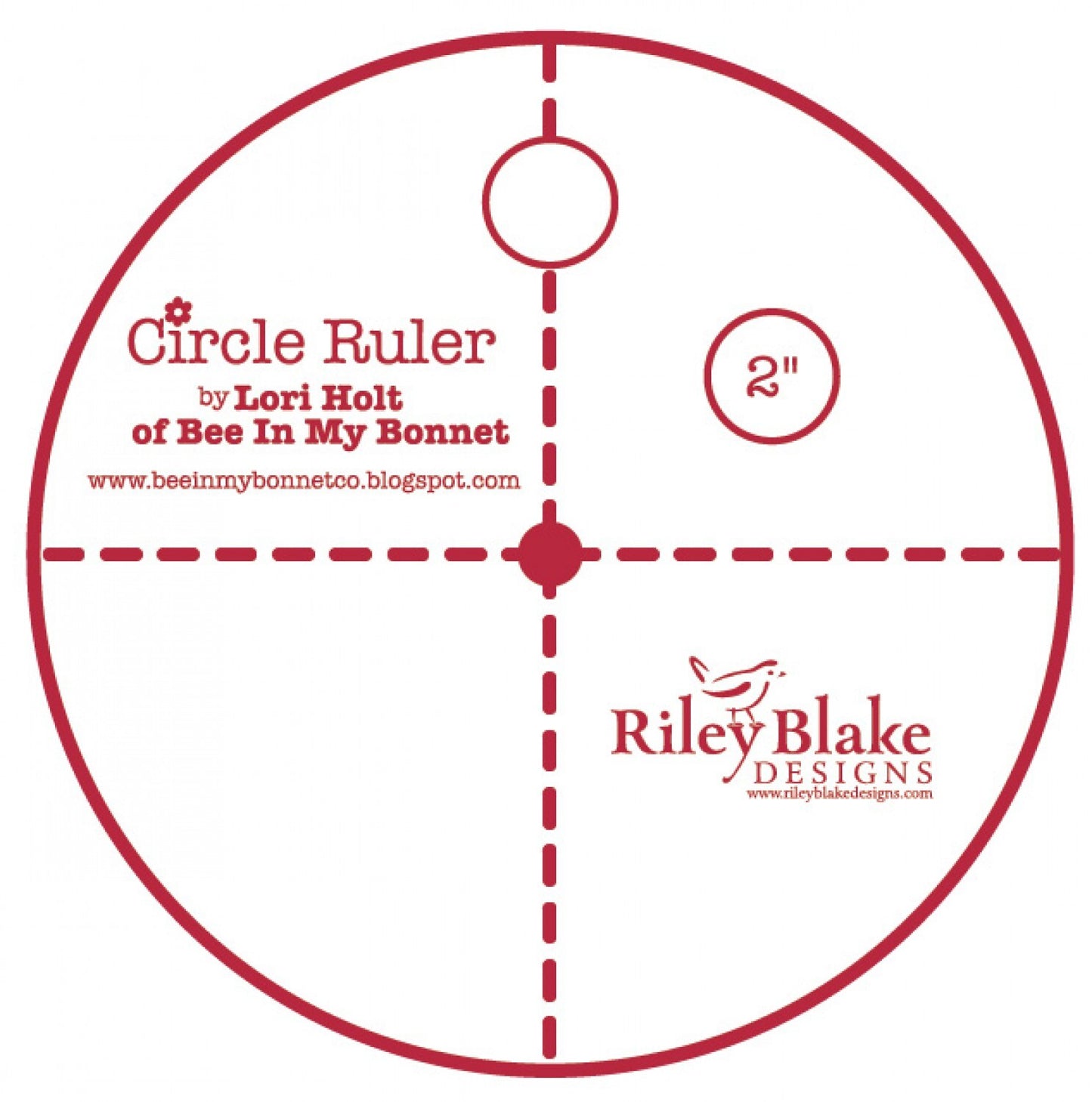 Lori Holt Circle Ruler 51 mm for precise cutting, marking and patchwork