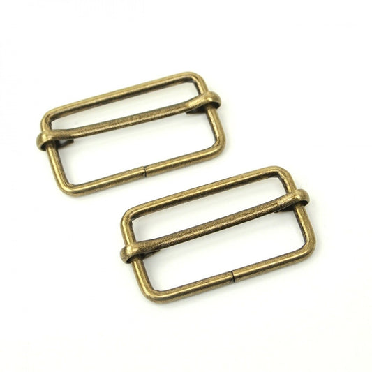 Slider Buckles Antique 1½″ - 2-Pack | Sallie Tomato for bag making and sewing projects