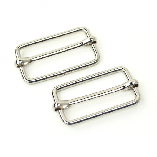 Slider Buckles Nickel 1½″ - 2-Pack | Sallie Tomato for bag making and sewing projects
