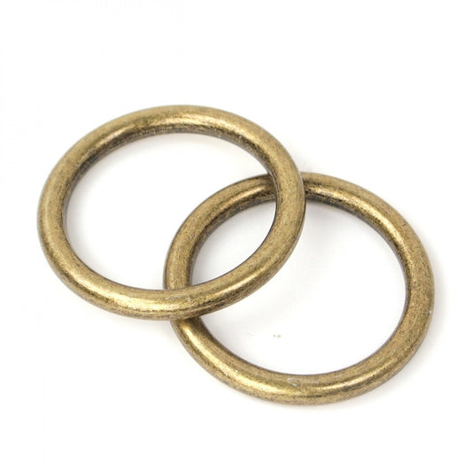 Four O-Rings 1 1/51 mm ANTIQUE for bag making and sewing projects