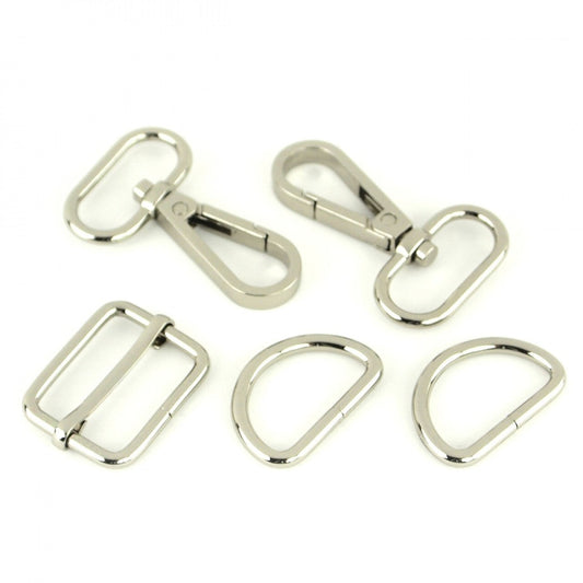 Basic Hardware Set - 25 mm for bag making and sewing projects