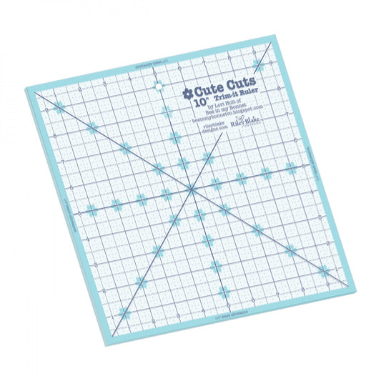 Lori Holt Trim It Ruler Square 254 mm x 254 mm Ruler for precise cutting, marking and patchwork