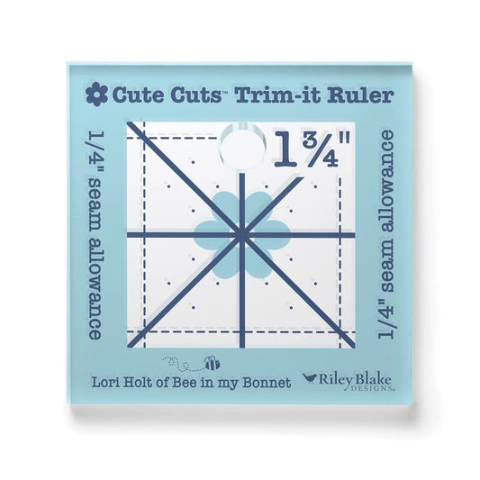 Lori Holt Cute Cuts Trim-it Ruler 44 mm x 44 mm for precise cutting, marking and patchwork