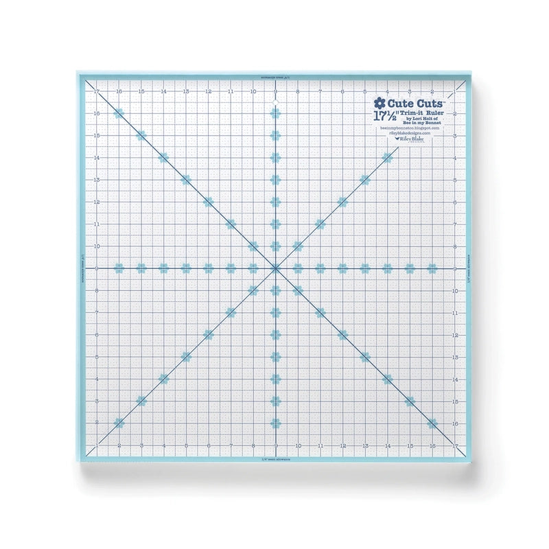 Lori Holt Cute Cuts Trim-It Ruler - 17½ in square for precise cutting, marking and patchwork