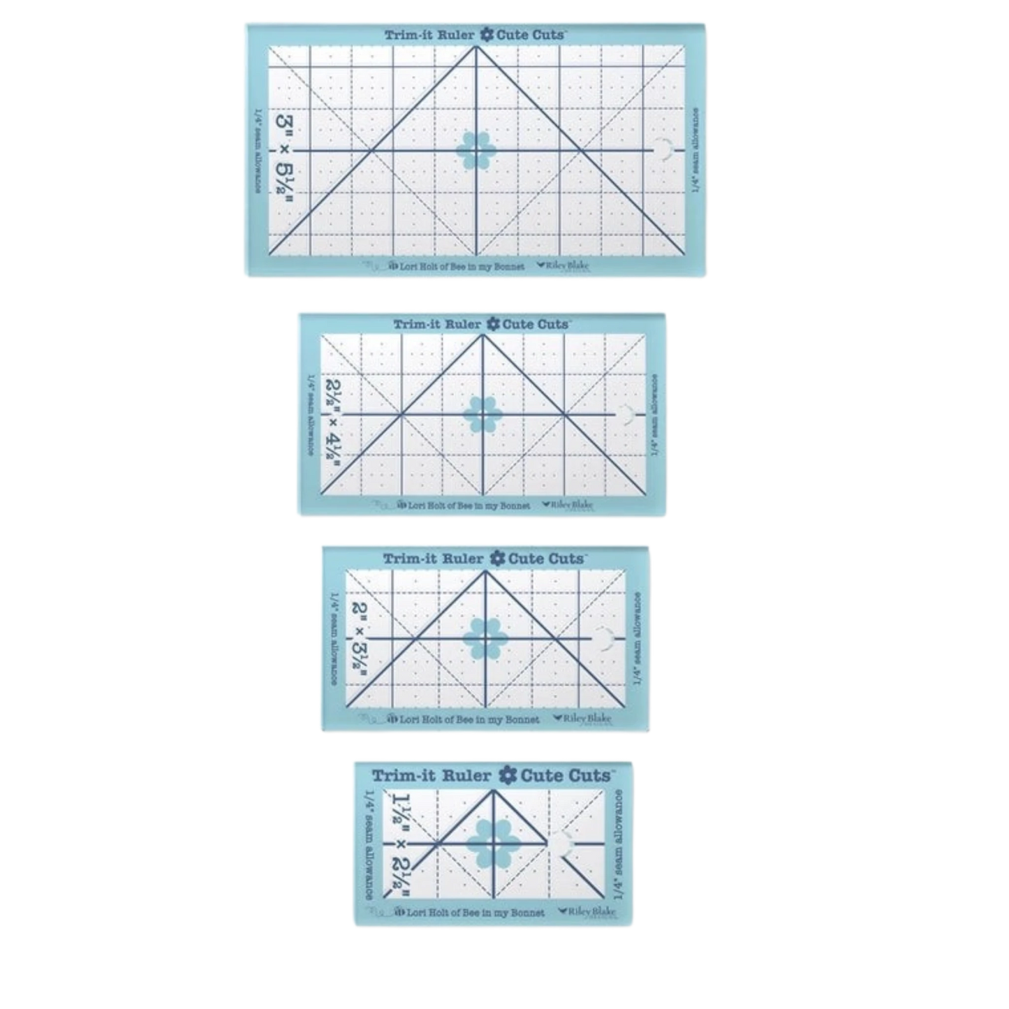 Lori Holt Cute Cuts™ Trim-it™ Ruler Small Rectangle Set of 4